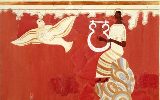 Η τοιχογραφία του Λυράρη από το ανάκτορο του Νέστορα.