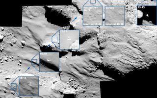 Σειρά φωτογραφιών με χρονική απόσταση 30 λεπτών δείχνουν την ελεύθερη πτώση του Philae προς τον κομήτη.