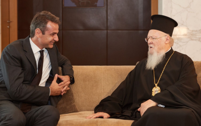 Συνάντηση Μητσοτάκη με τον Οικουμενικό Πατριάρχη κ.κ. Βαρθολομαίο