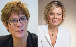 Η Annegret Kramp-Karrenbauer (Α) και η Julia Klockner (Δ) θεωρούνται καταλληλότερες για την ηγεσία του CDU με ποσοστά 45% και 43% αντιστοίχα.