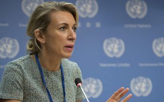 Russian Foreign Ministry spokesperson Maria Zakharova speaks during a news conference at United Nations headquarters, Friday, Sept. 22, 2017. (AP Photo/Mary Altaffer)
