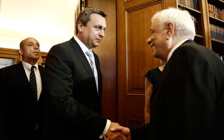 Συνάντηση Παυλόπουλου με τον Πρόεδρο του Κοινοβουλίου της Σλοβακικής Δημοκρατίας