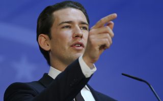 Austrian Chancellor Sebastian Kurz gestures during a joint press conference with Kosovo President Hashim Thaci in Pristina, Kosovo, Tuesday, Nov. 6, 2018. The Austrian Chancellor told Kosovo that dialogue with Serbia is the basis for any further step toward the European Union. Kurz, whose country currently holds the European Union's rotating presidency, said in his visit to Pristina that without a peaceful Pristina-Belgrade agreement there would be no peaceful coexistence and regional stability. (AP Photo/Visar Kryeziu)