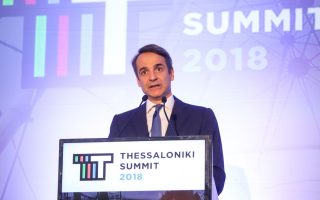 Ο πρόεδρος της Νέας Δημοκρατίας Κυριάκος Μητσοτάκης κατά την διάρκεια της ομιλίας του στην 3η σύνοδο Thessaloniki Summiti 2018  που διεξάγετε στο Βελλίδειο συνεδριακό κέντρο, Θεσσαλονίκη, Παρασκευή 16 Νοεμβρίου 2018. ΑΠΕ ΜΠΕ/PIXEL
