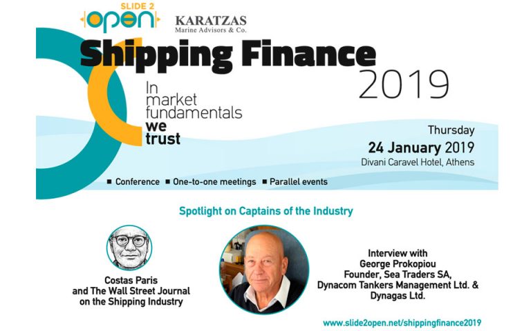 Ο Γιώργος Προκοπίου δίνει συνέντευξη στον Costas Paris της Wall Street Journal, στο πλαίσιο του συνεδρίου Slide2Open Shipping Finance 2019