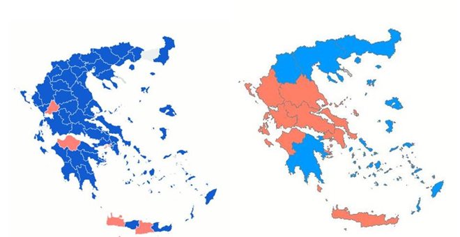 Πώς διαμορφώθηκε ο νέος χάρτης της επικράτειας μετά τις ευρωεκλογές