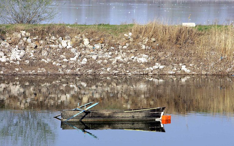 Eθελοντές καθαρίζουν τη λίμνη Κερκίνη