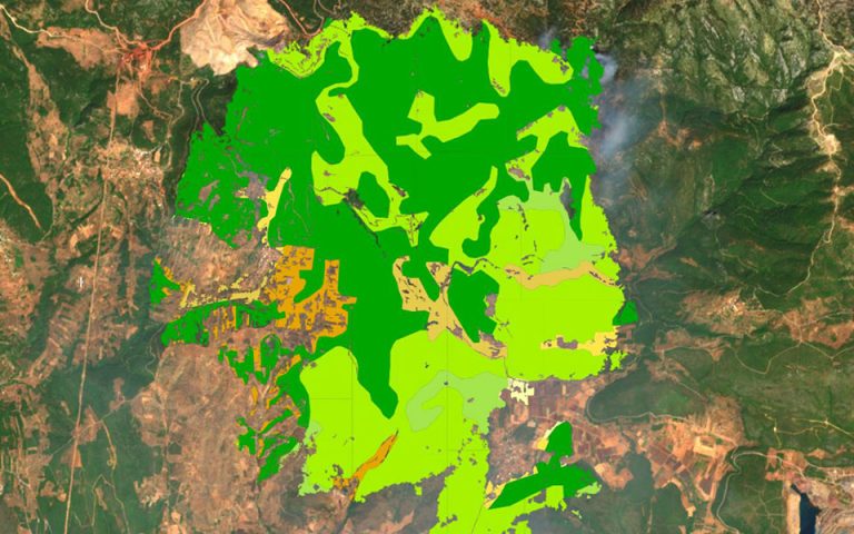 Δορυφορική χαρτογράφηση αποκαλύπτει το μέγεθος της καταστροφής στην Εύβοια