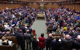 General view of the House of Commons as parliament discusses Brexit, sitting on a Saturday for the first time since the 1982 Falklands War, in London, Britain, October 19, 2019, in this screen grab taken from video. Parliament TV via REUTERS