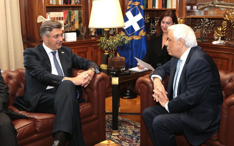 Η διεύρυνση της ΕΕ και η Προεδρία της Κροατίας στη συνάντηση του ΠτΔ με τον πρωθυπουργό της Κροατίας