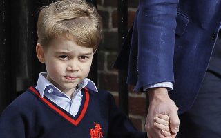 FILE - In this  Monday, April 23, 2018 file photo, Britain's Prince William arrives with Prince George and Princess Charlotte at the Lindo wing at St Mary's Hospital in London. Kensington Palace said Wednesday May 16, 2018, that four-year-old George will be a page boy and three-year-old Charlotte will be a bridesmaid at the wedding of Prince Harry and Meghan Markle on Saturday. (AP Photo/Kirsty Wigglesworth, File)