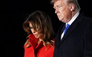 U.S. President Donald Trump and first lady Melania arrive at Stansted Airport, ahead of the NATO summit, in Stansted, Britain December 2, 2019. REUTERS/Kevin Lamarque