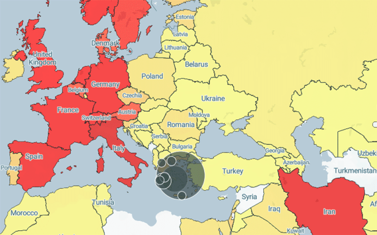 Διαδραστικός χάρτης με την εξάπλωση του κορωνοϊού στην Ελλάδα και παγκοσμίως