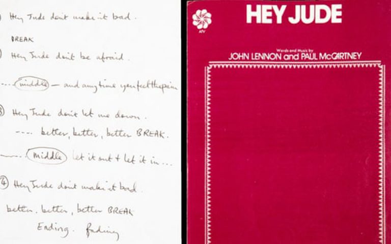 Οι χειρόγραφοι στίχοι του «Hey Jude» των Beatles δημοπρατήθηκαν για 910.000 δολάρια