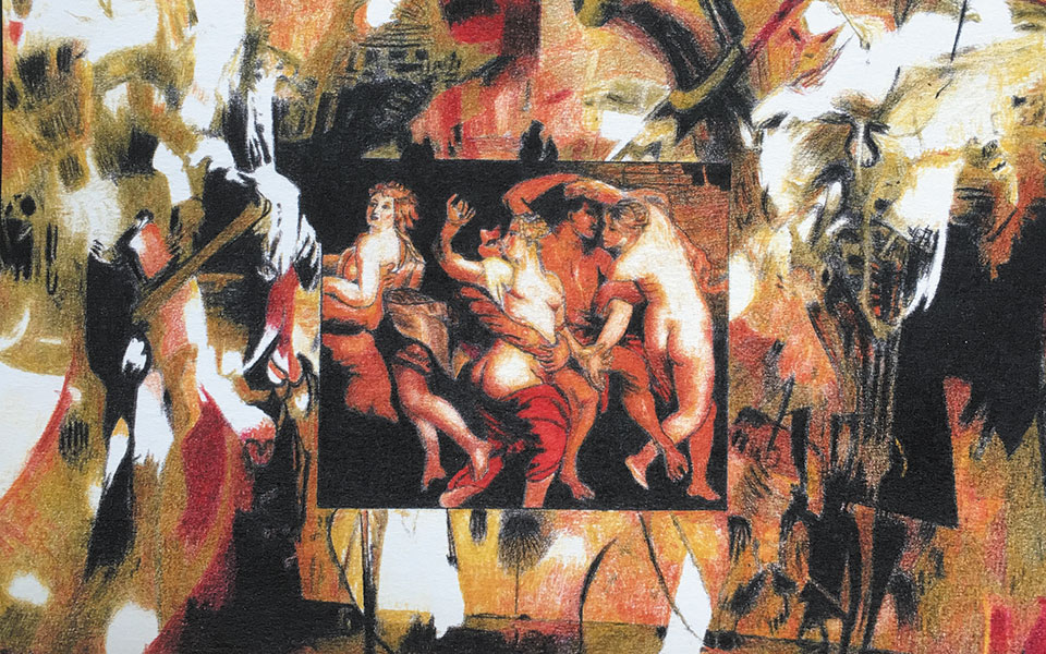 «Ρούμπενς για πάντα», 2020, χρωματιστά μολύβια, 23x28 εκ., έργο (λεπτομέρεια) του Αλέξανδρου Ισαρη. Από την έκθεση «Τα έργα του φθινοπώρου 2». Εως 7 Νοεμβρίου. Gallery 7, Σόλωνος 20 και Βουκουρεστίου.