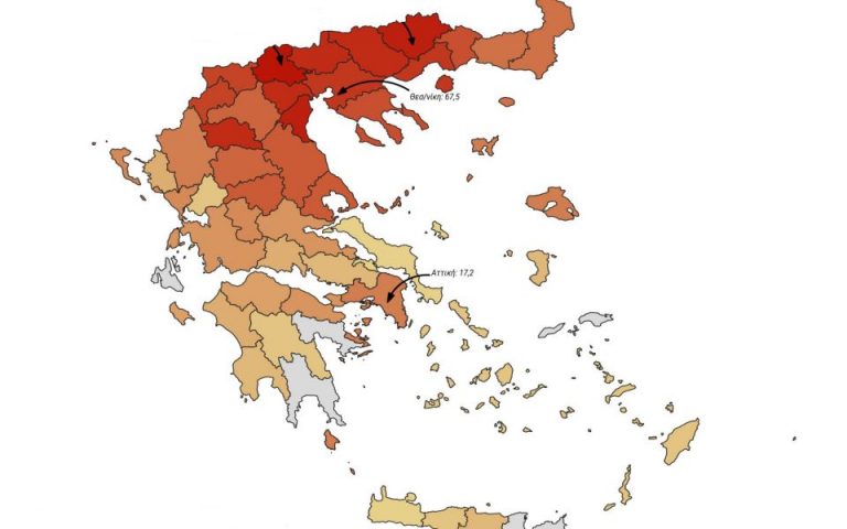 Στη βόρεια Ελλάδα τα περισσότερα θύματα κορωνοϊού