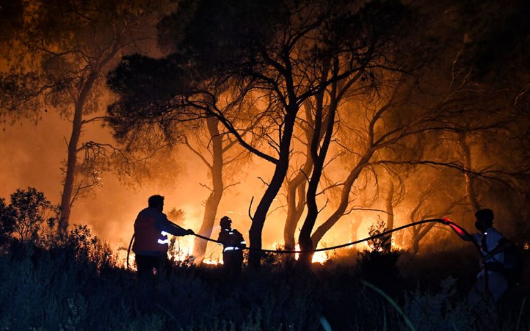 Φωτιά στον Σχίνο: Προβλέπεται ενίσχυση των ανέμων τη νύχτα