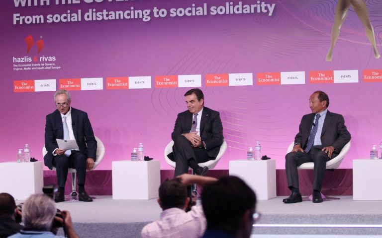 Συνέδριο Economist: Διαφωνία Σχοινά -Σόιμπλε για το μεταναστευτικό