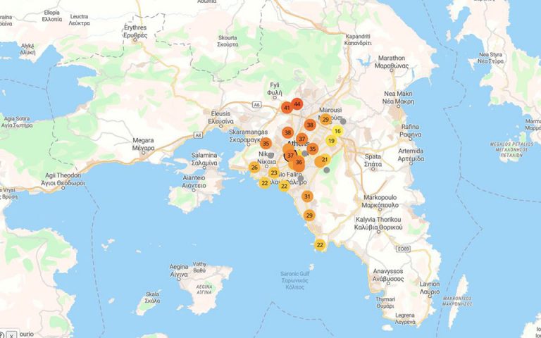 Ατμοσφαιρική ρύπανση λόγω της πυρκαγιάς: Live χάρτης της Αττικής