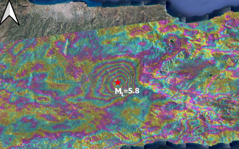 Σεισμός στην Κρήτη: Eδαφική παραμόρφωση 14 εκατ. κατέγραψε ο δορυφόρος Sentinel-1