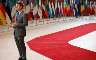 Ο πρόεδρος του Eurogroup, Πασκάλ Ντόναχιου. AP Photo/Olivier Matthys