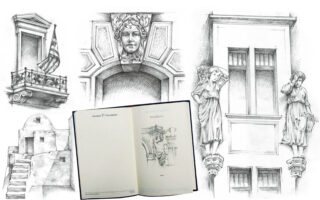Σχέδια του αρχιτέκτονα Βαγγέλη Σαΐτη στο φετινό ημερολόγιο των εκδόσεων Επί Χάρτου εμπνευσμένα από διαφόρους τύπους παραθύρων.