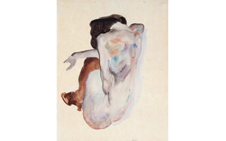 Εγκον Σίλε, «Σκυφτή γυμνή γυναίκα με παπούτσια και μαύρο καλσόν» (1912). (ΜΗΤΡΟΠΟΛΙΤΙΚΟ ΜΟΥΣΕΙΟ ΤΕΧΝΗΣ - ΝΕΑ ΥΟΡΚΗ)