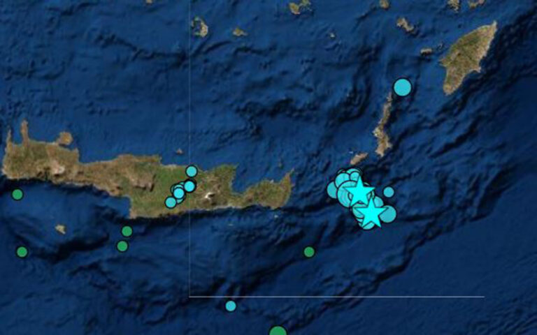 Δεκάδες σεισμικές δονήσεις τη νύχτα μεταξύ Κρήτης και Κάσου