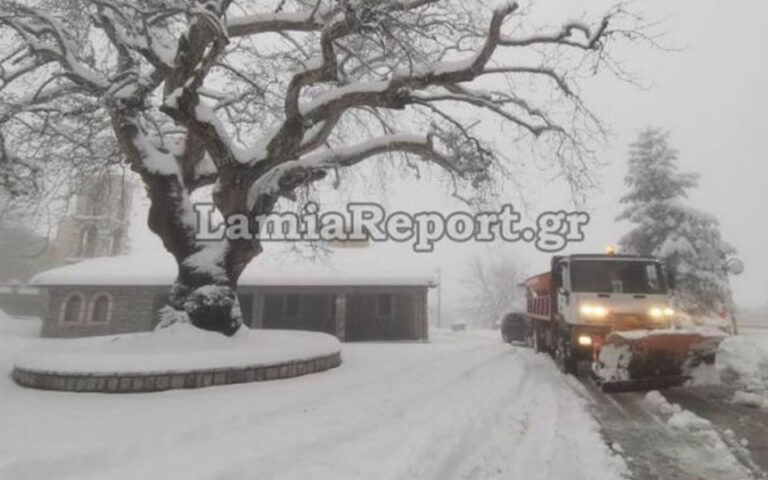 «Θάφτηκαν» στο χιόνι τα ορεινά χωριά της Λαμίας (εικόνες – βίντεο)