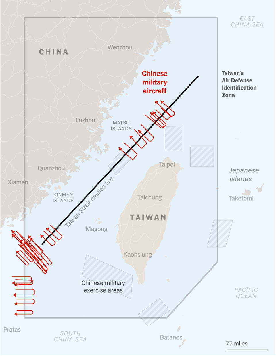 Πόσο κοντά έφτασαν τα κινεζικά μαχητικά σε Ταϊβάν και Ιαπωνία (χάρτες)-2
