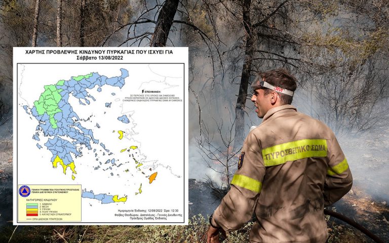 Πολύ υψηλός κίνδυνος πυρκαγιάς για αύριο Σάββατο στην Περιφέρεια Νότιου Αιγαίου