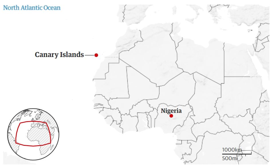 Από τη Νιγηρία στα Κανάρια Νησιά: Μετανάστες ταξίδευαν επί 11 ημέρες ισορροπώντας στο πηδάλιο ενός τάνκερ-1