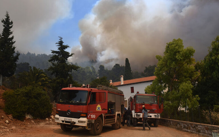 Εύβοια: Μαίνεται η πυρκαγιά σε υδροβιότοπο στα Ψαχνά