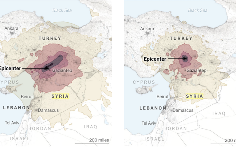 Σεισμός σε Τουρκία και Συρία: Η έκταση της καταστροφής σε χάρτες
