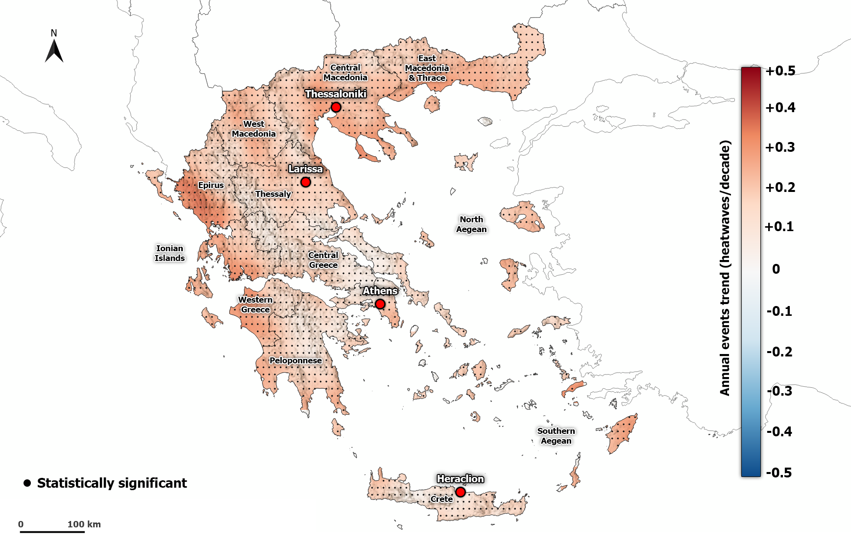 Meteo: Διπλασιάστηκαν οι περιοχές στην Ελλάδα που βιώνουν τουλάχιστον έναν καύσωνα ετησίως-1