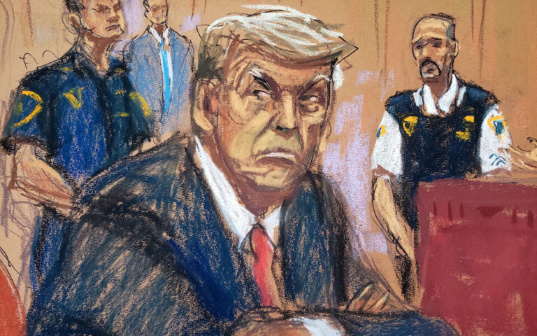 The New Yorker: Η ιστορία πίσω από το σκίτσο του κατσουφιασμένου Τραμπ στο δικαστήριο