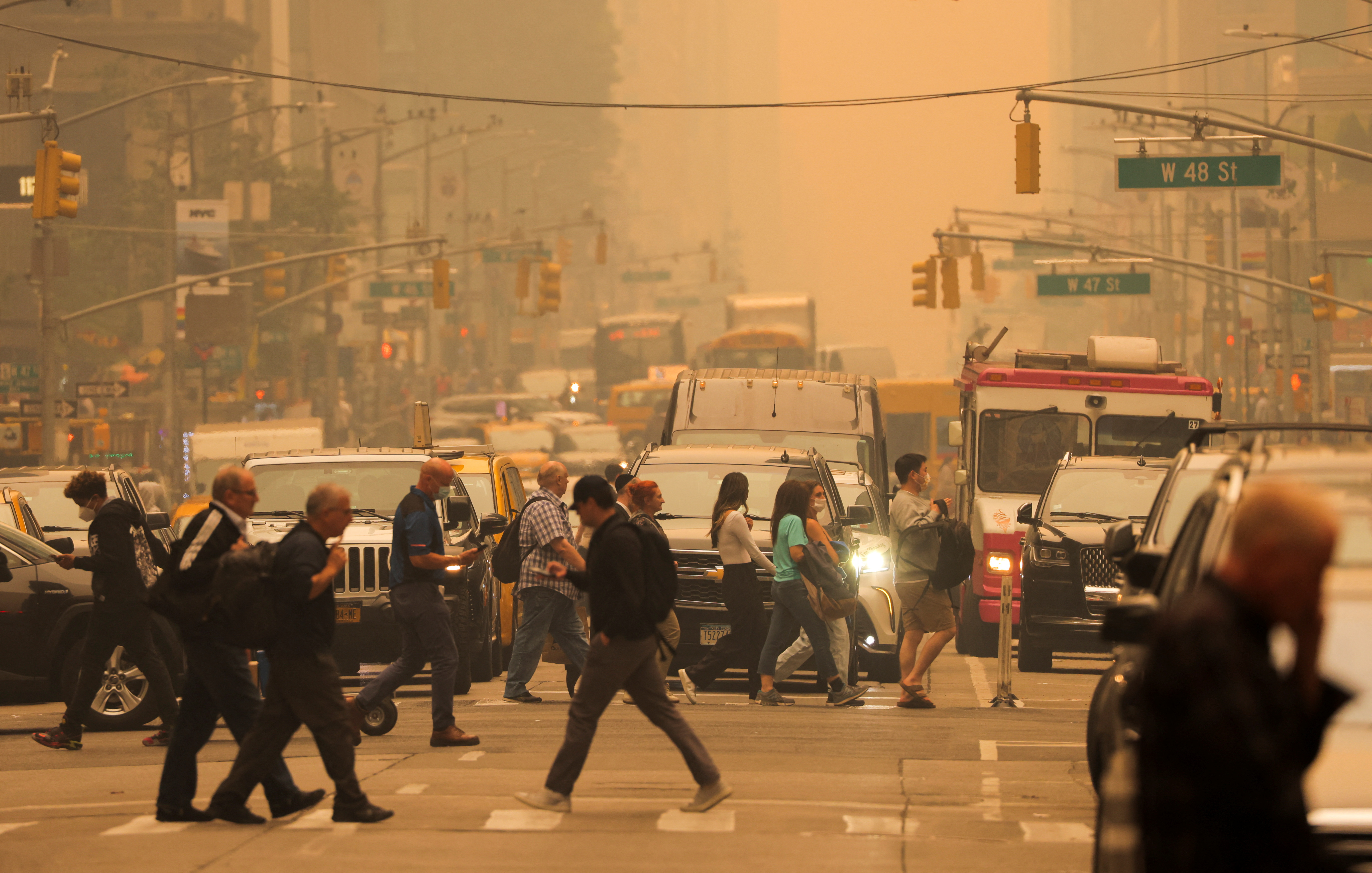 H ποιότητα του αέρα στη Nέα Υόρκη «η χειρότερη στον κόσμο» – Πώς ο καπνός σκέπασε την πόλη σε 3 ώρες-2