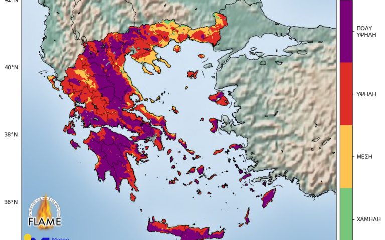 Meteo: 8,7 εκατ. Ελληνες θα βιώσουν σήμερα θερμοκρασίες άνω των 41 °C