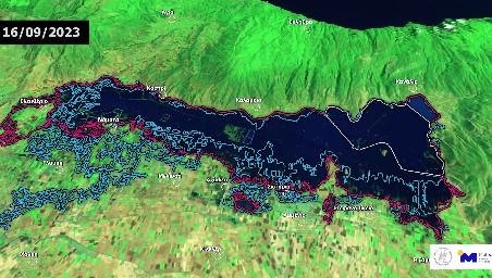 Meteo – Κακοκαιρία Daniel: Η εξέλιξη των πλημμυρών από δορυφορικές απεικονίσεις στη λίμνη Κάρλα